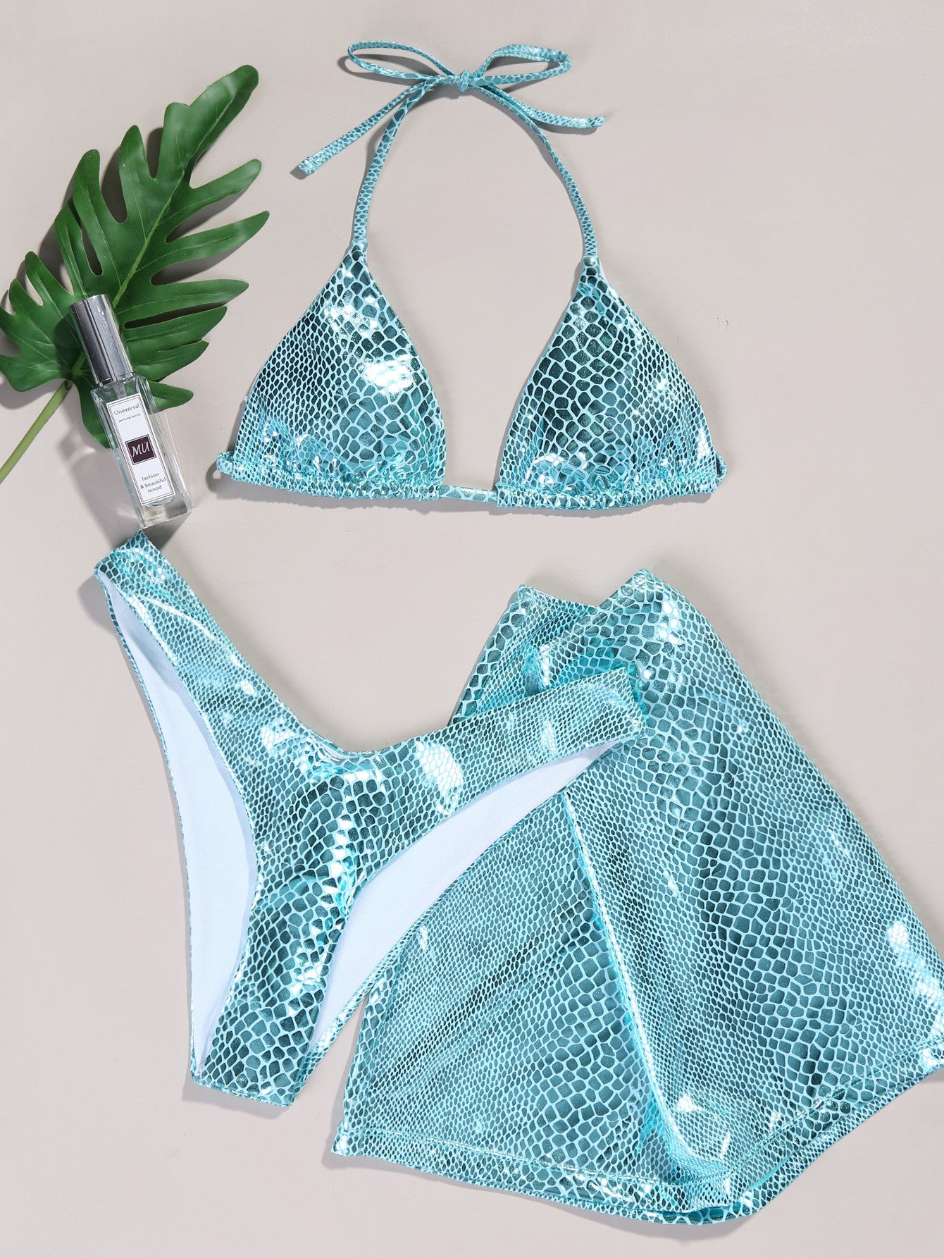 Maillot de bain 3 pièces bikini imprimé serpent - Chic&Shines