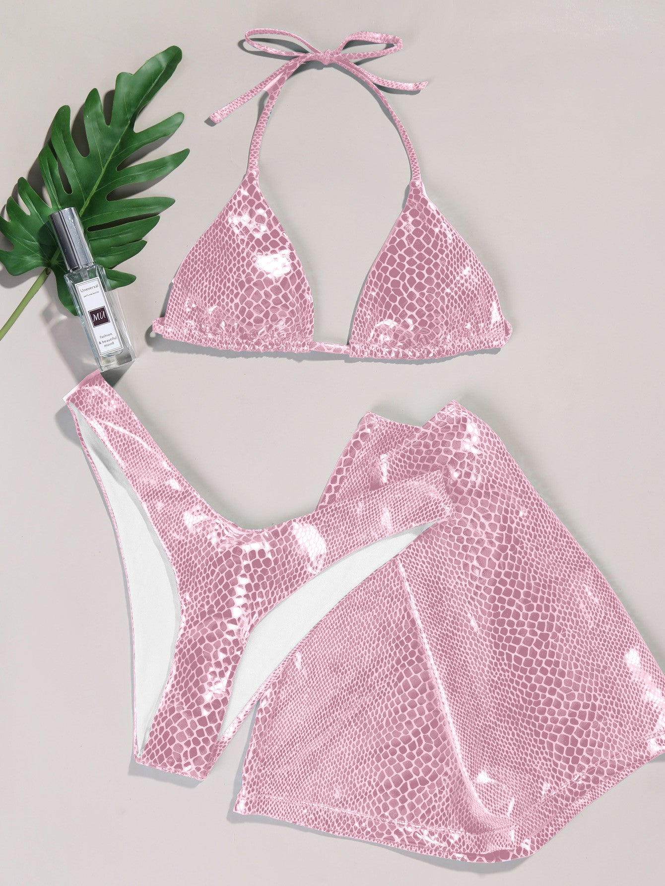 Maillot de bain 3 pièces bikini imprimé serpent - Chic&Shines