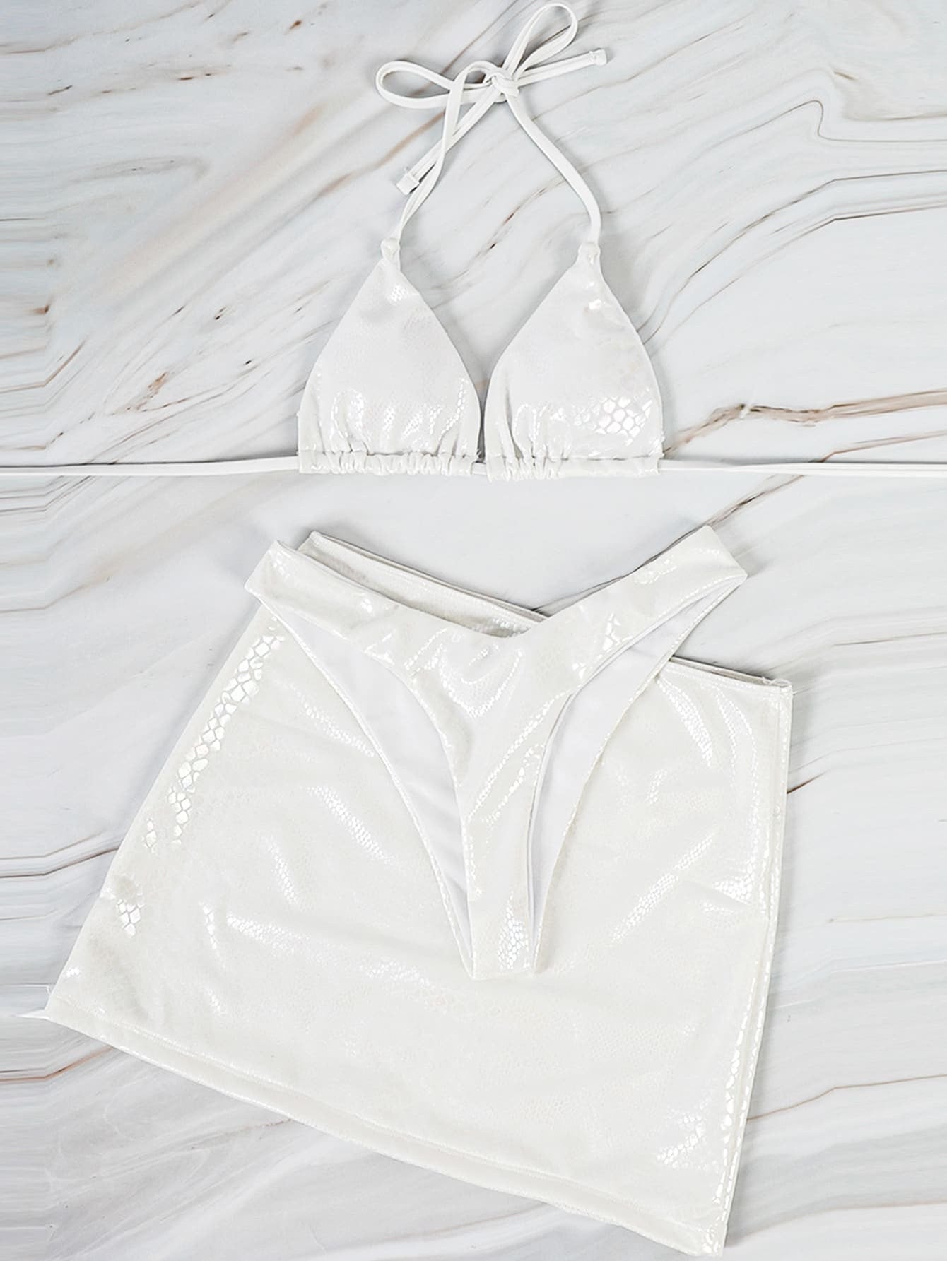 Maillot de bain 3 pièces bikini imprimé serpent - Chic&Shines