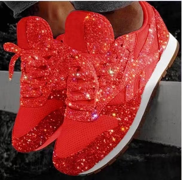 Baskets à plateforme avec paillettes et strass - Chic&Shines