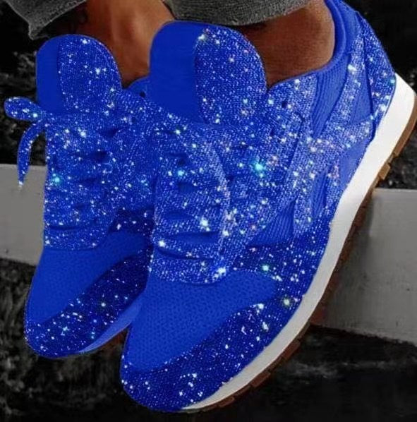 Baskets à plateforme avec paillettes et strass - Chic&Shines
