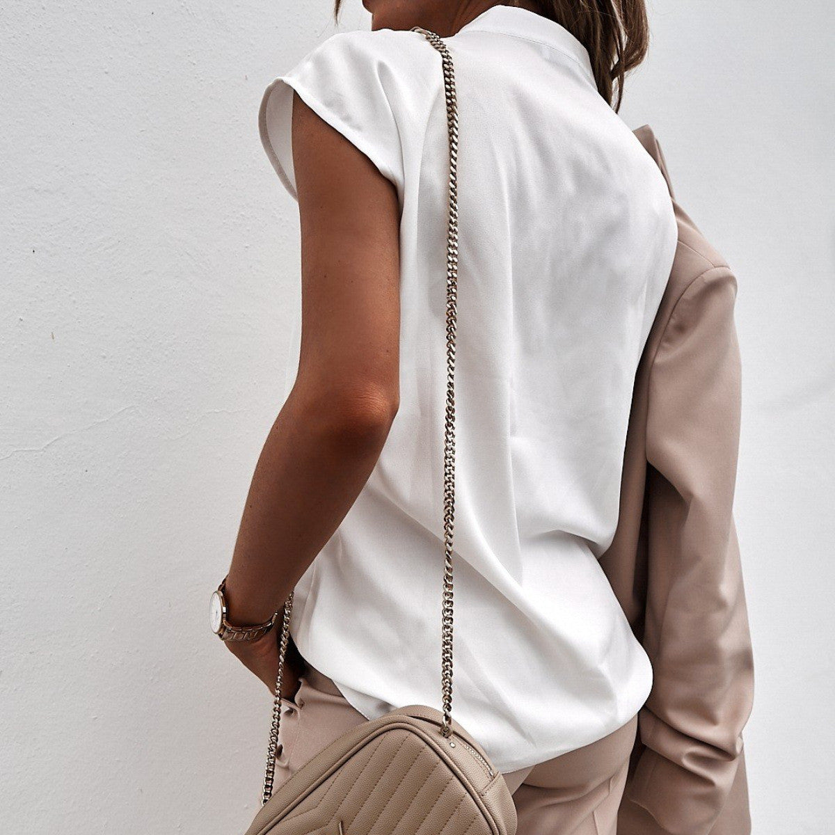 Chemisier col v sans manches - Chic&Shines