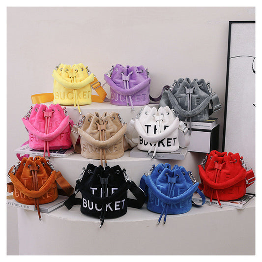 Sac à main seau cordon peluche automne hiver - Chic&Shines