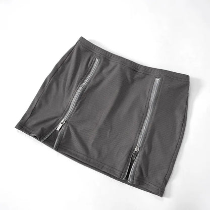Ensemble veste manche longues éclair et jupe - Chic&Shines