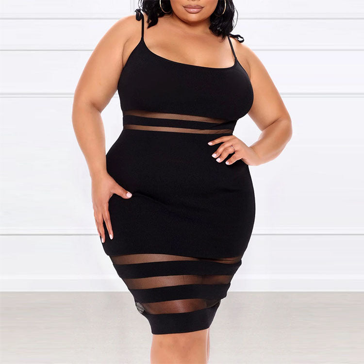 Robe courte à bretelles rayées taille mi-haute - Chic&Shines