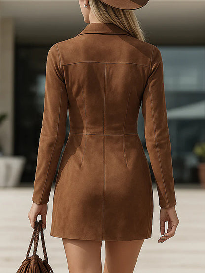 Robe décontractée à manches longues et à franges