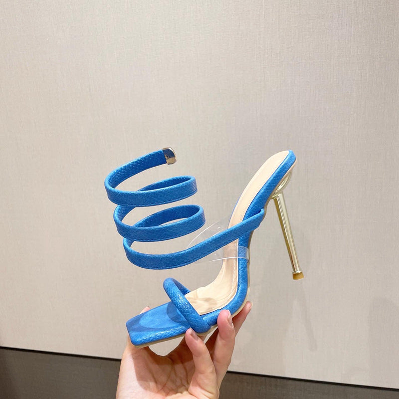 Sandales d'été à bout carré et bride serpent - Chic&Shines