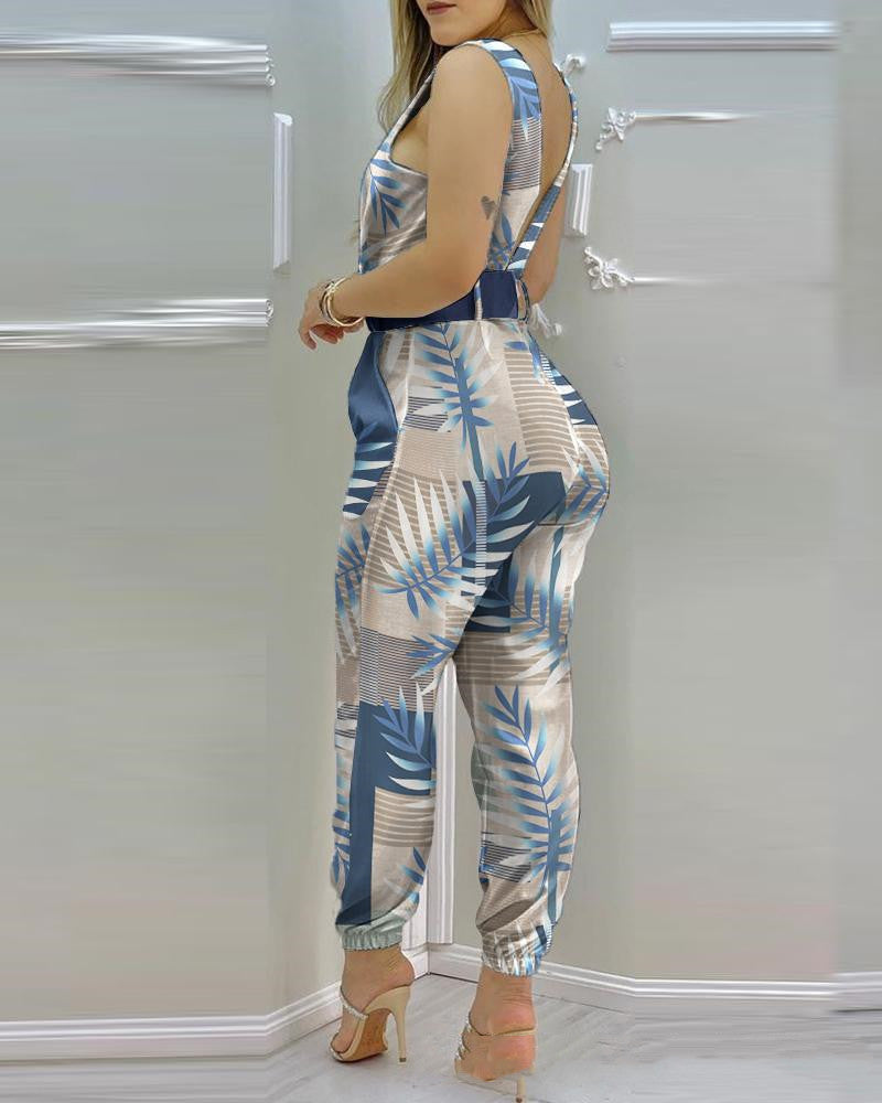 Combinaison pantalon à bretelles imprimé - Chic&Shines