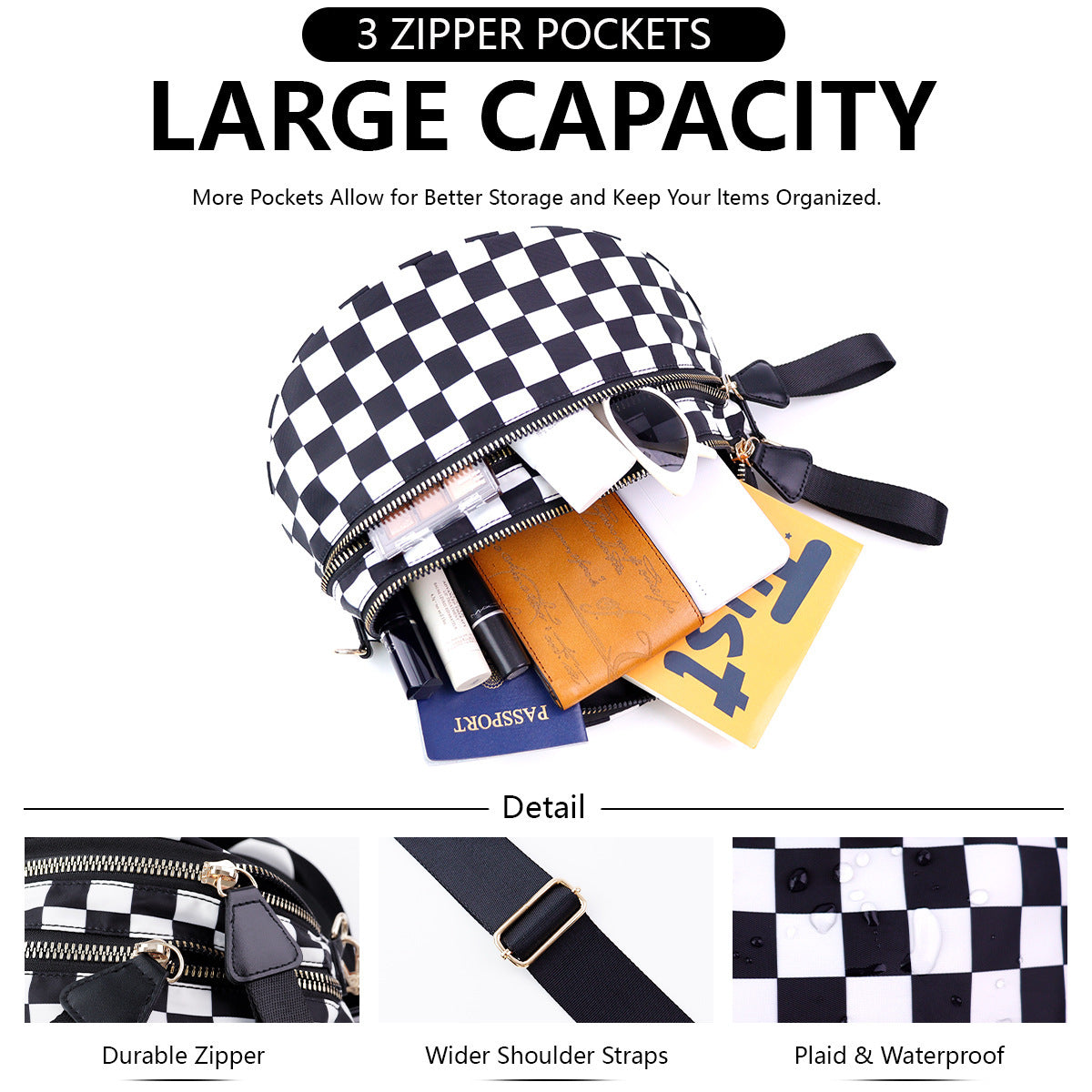 Sac banane tissu Oxford grande capacité