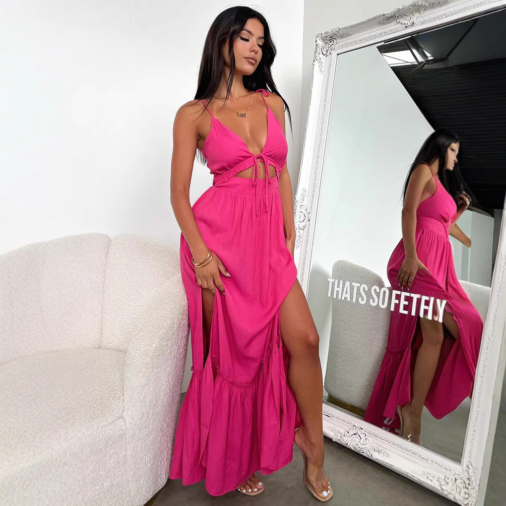 Robe longue à bretelles