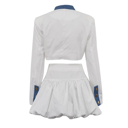 Ensemble chemise manches longues et mini-jupe - Chic&Shines