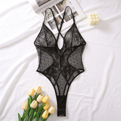 Body en dentelle transparente à bretelles - Chic&Shines