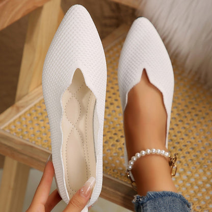 Escarpins plats pointus et volants tissés - Chic&Shines