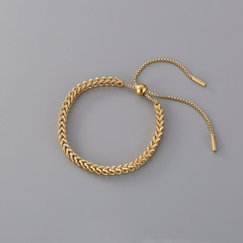 Bracelet tressé en acier titane réglable - Chic&Shines