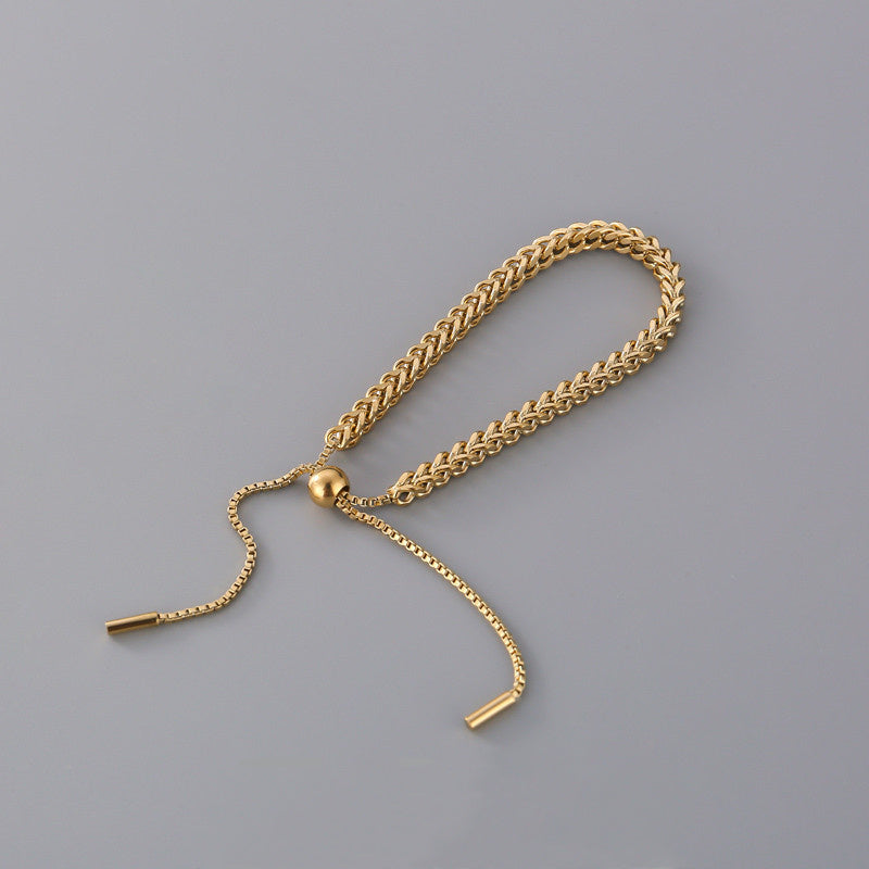 Bracelet tressé en acier titane réglable - Chic&Shines