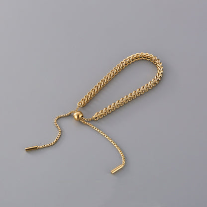 Bracelet tressé en acier titane réglable - Chic&Shines