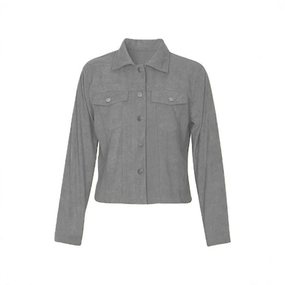 Veste boutonné avec poches manches longues en velours côtelé - Chic&Shines