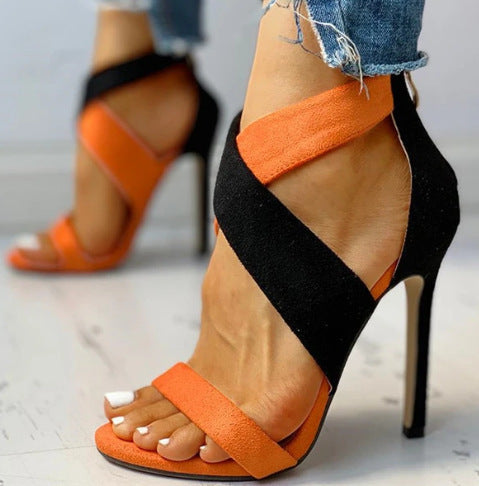 Talon haut ajourée multicolore