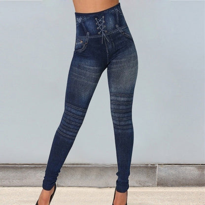 Leggings sans couture imitation jean - Chic&Shines