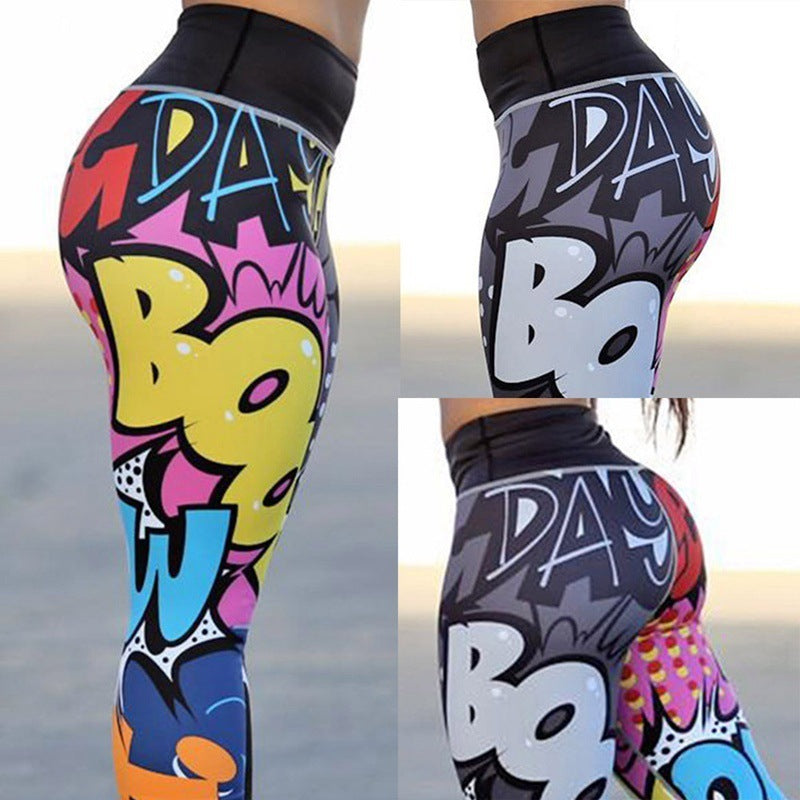 Leggings de sport et de yoga slim imprimé