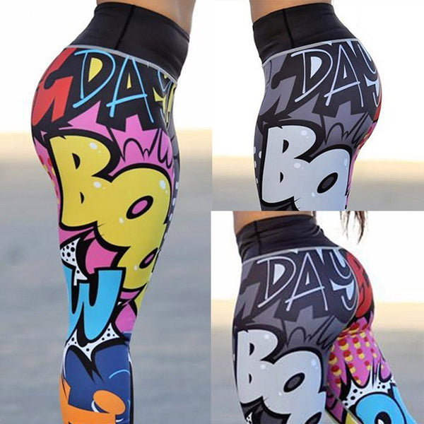 Leggings de sport et de yoga slim imprimé