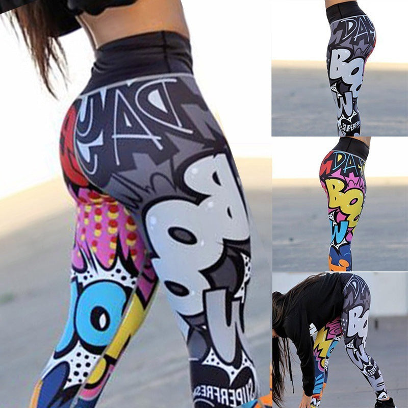Leggings de sport et de yoga slim imprimé