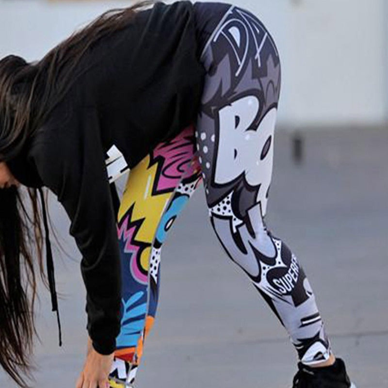 Leggings de sport et de yoga slim imprimé