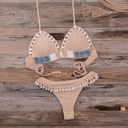 Maillot de bain 2 pièces tricot coquillage - Chic&Shines