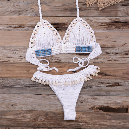 Maillot de bain 2 pièces tricot coquillage - Chic&Shines