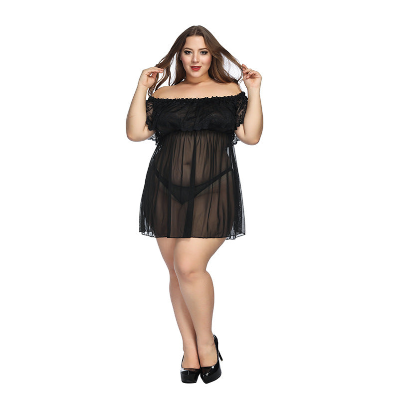 Pyjamas chemise de nuit maille transparent - Chic&Shines