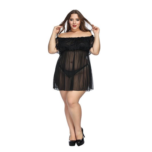 Pyjamas chemise de nuit maille transparent - Chic&Shines
