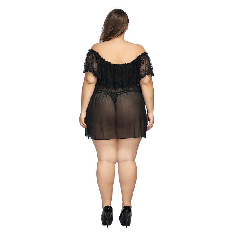 Pyjamas chemise de nuit maille transparent - Chic&Shines