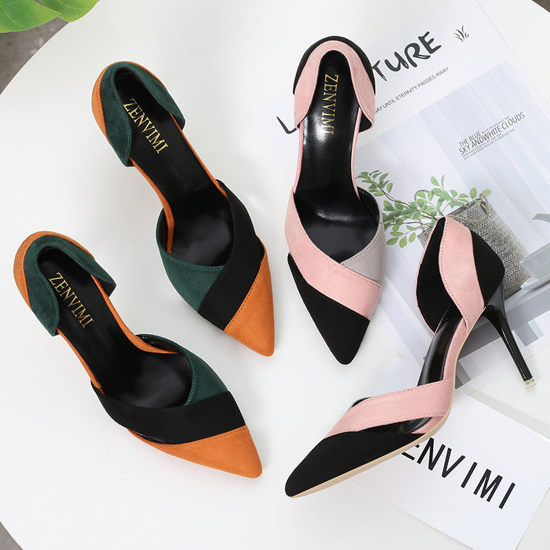 Talons aiguilles pointus daim