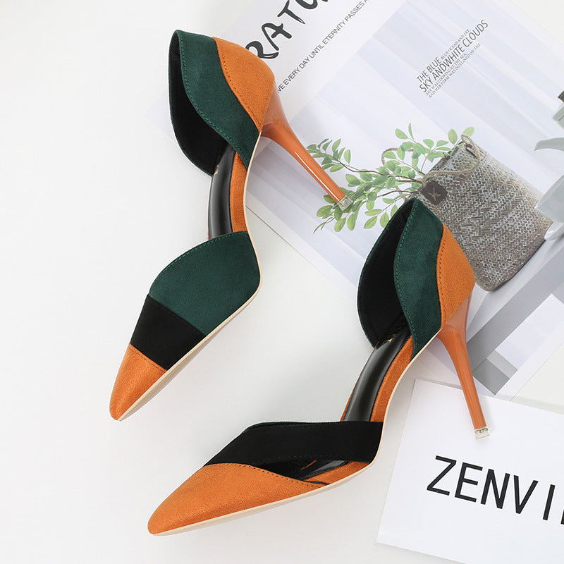 Talons aiguilles pointus daim