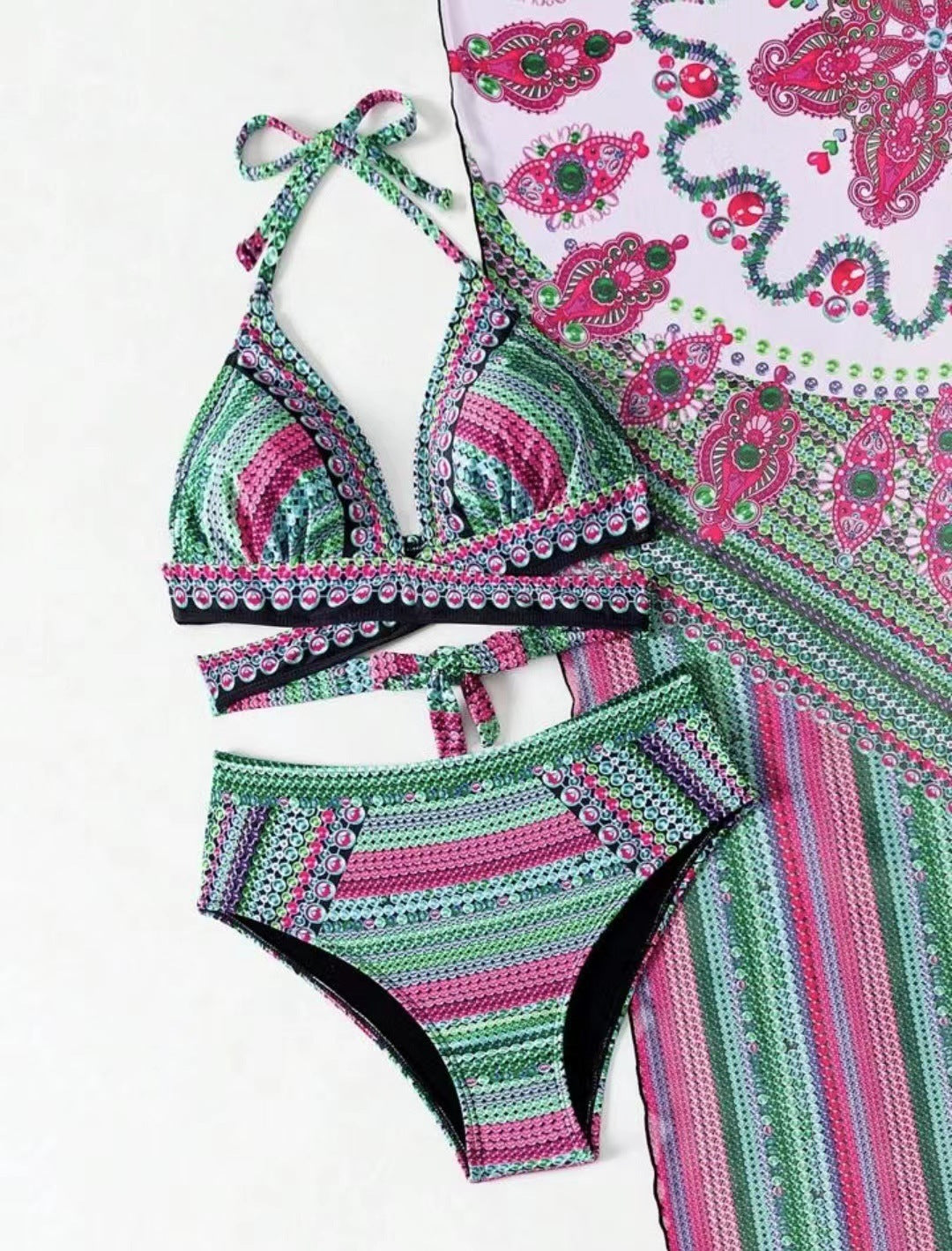 Maillot de bain 2 pièces rétro bretelles croisées