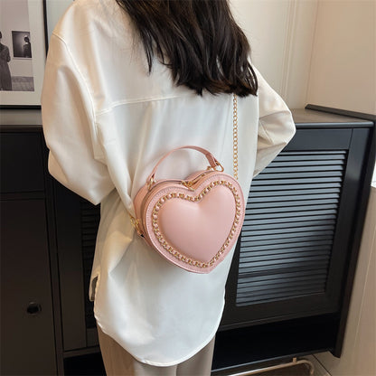 Sac à main bandoulière avec chaîne forme coeur - Chic&Shines
