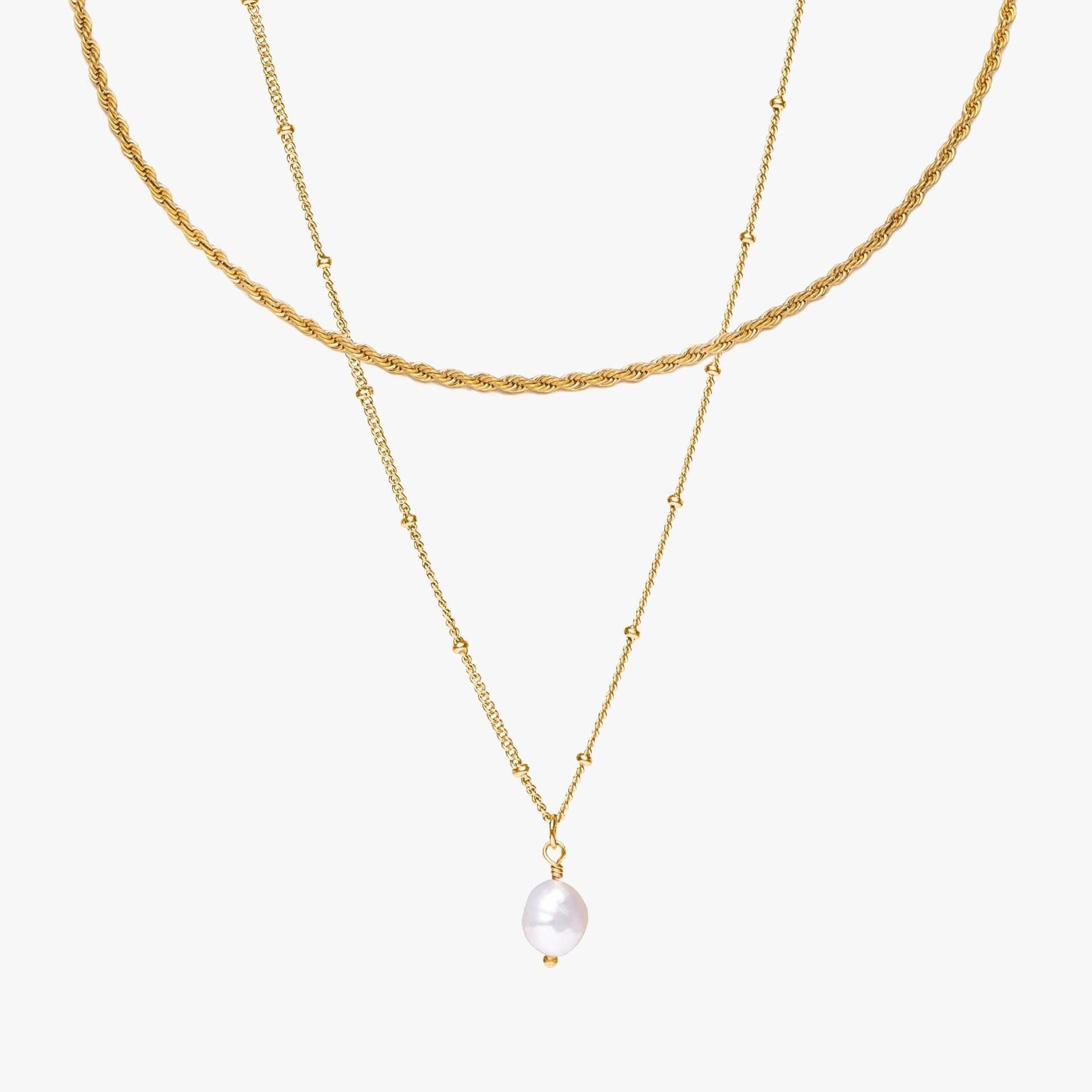 Colliers torsadées pendentif perle - Chic&Shines