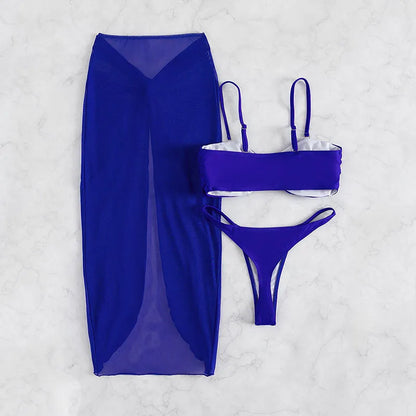 Maillot De Bain Bikini Et Sa Jupe Fendue - Chic&Shines