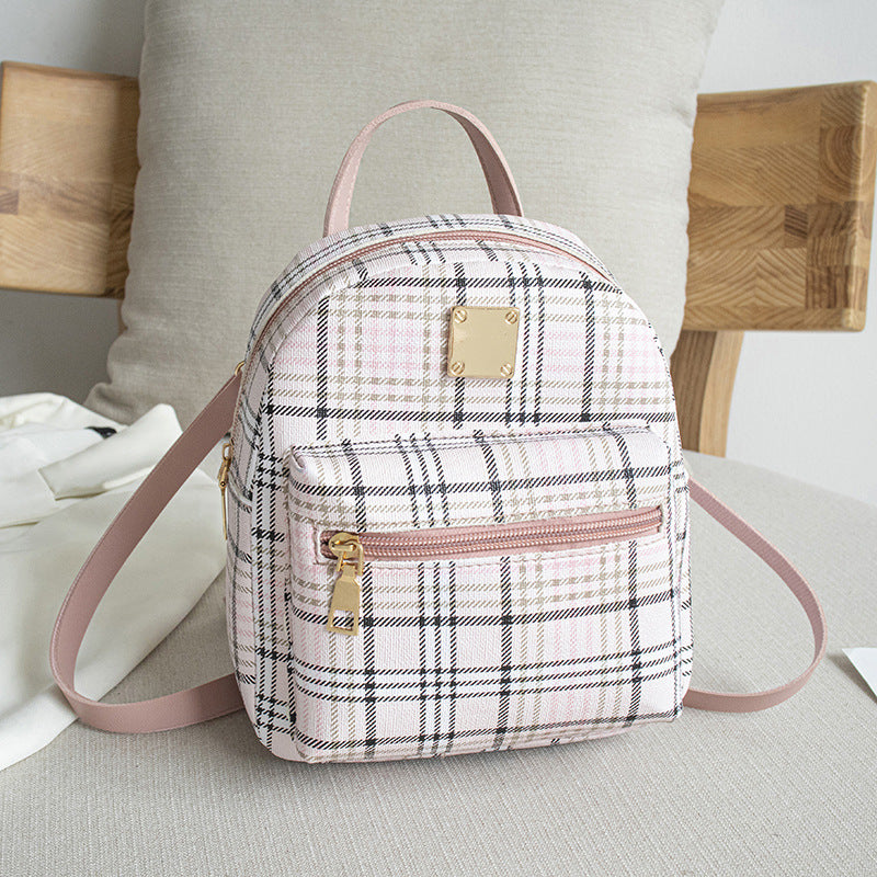 Petit sac à dos à imprimé à carreaux