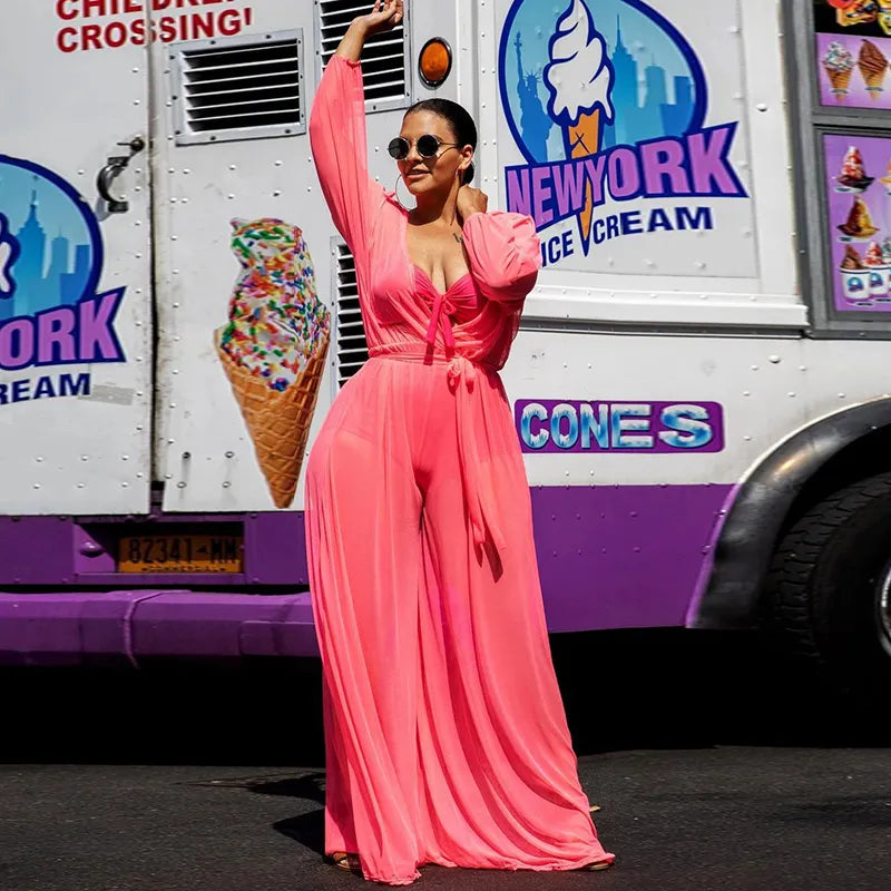 Combinaisons À Manches Longues Maille Transparente - Chic&Shines