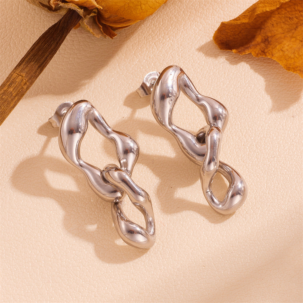 Boucles d'oreilles torsadées en acier inoxydable - Chic&Shines