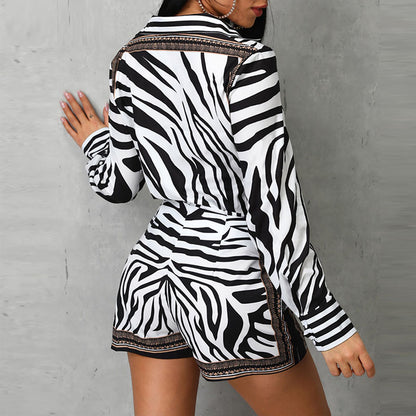 Ensemble chemise et short imprimé zèbre