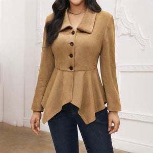 Veste en daim col polo élégant et décontractée