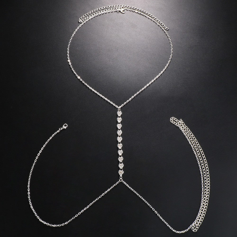 Chaînes de corps en strass cœur