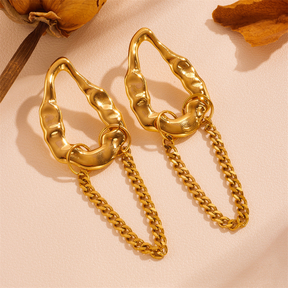 Boucles d'oreilles torsadées en acier inoxydable