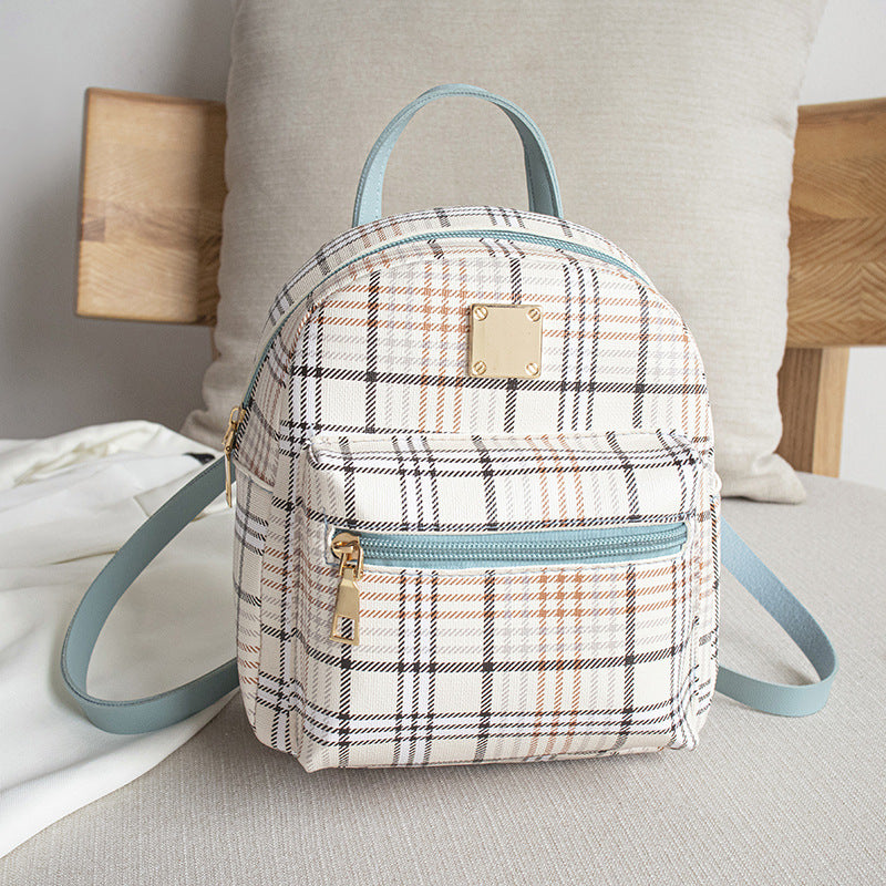 Petit sac à dos à imprimé à carreaux