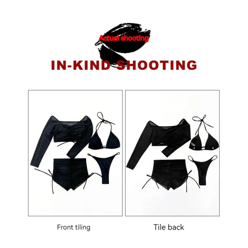 Maillot de bain bikini 4 pièces en maille transparent - Chic&Shines