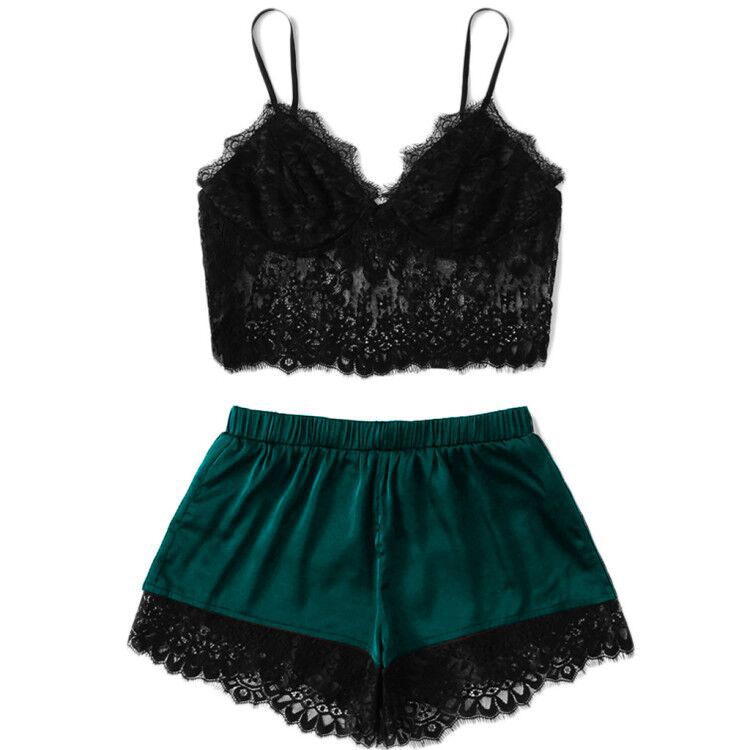 Lace shorts and camisole pajama set