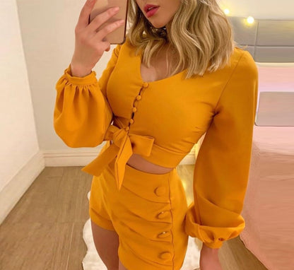 Ensemble short et chemiser manches longues lanternes