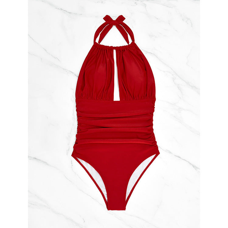 maillot de bain une pièce licou dos nu - Chic&Shines